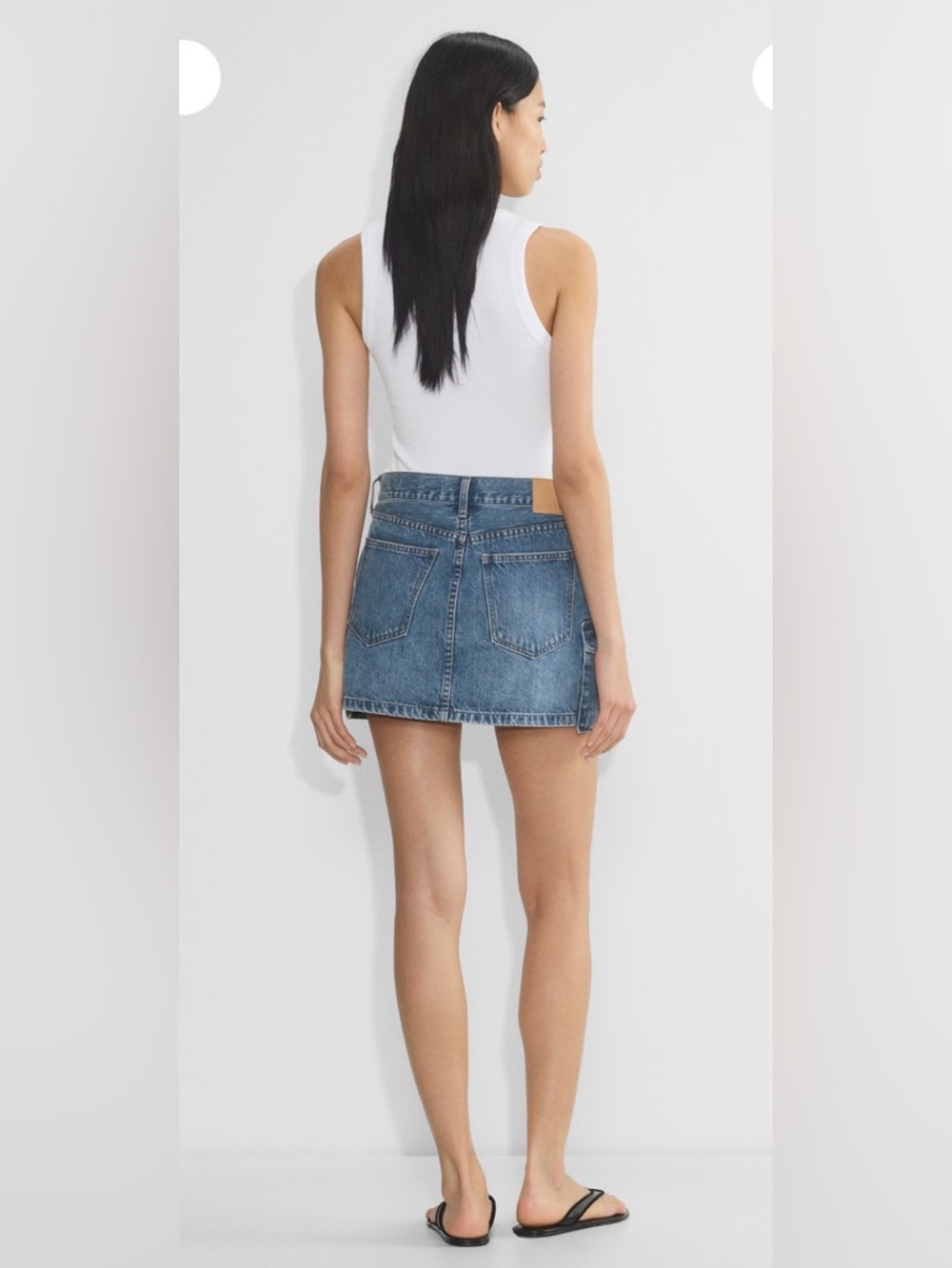 Denim Forum THE '90S MID-RISE CARGO MINI SKIRT , sz: 25 - Picture 4 of 13